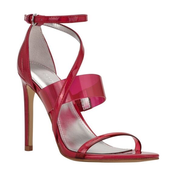 Guess Pink Felecia Shiny Ankle Strap Heels - Picture 10 of 10
